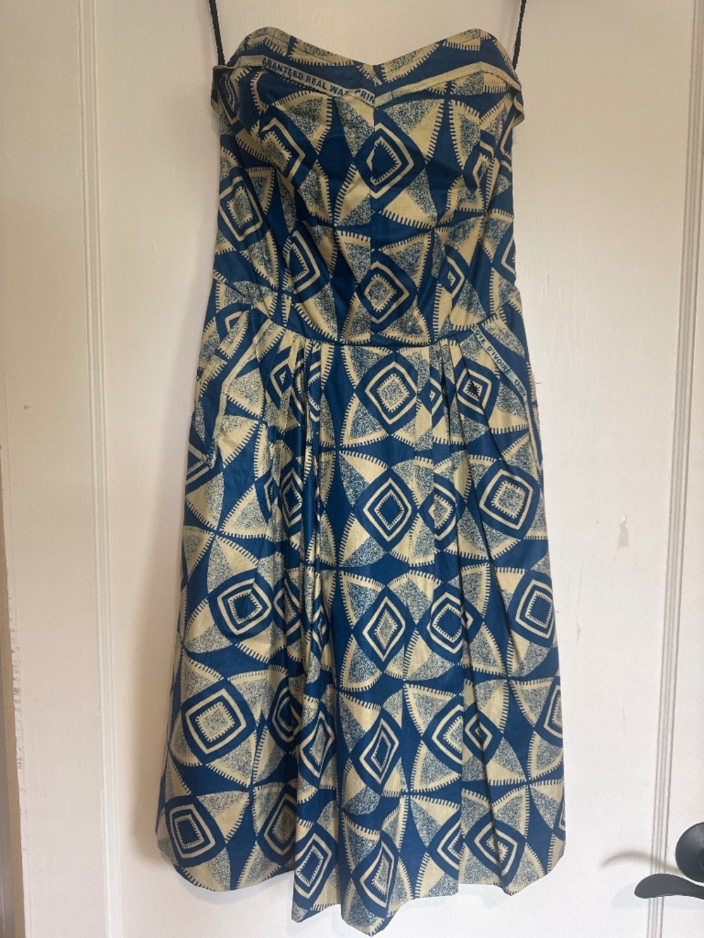 Zachary’s Smile White Label Strapless Printed Dress Pockets Size 6